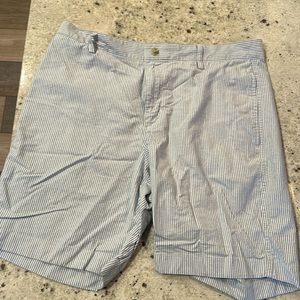 Chaps Blue Stripe Flat Front Shorts Size 34